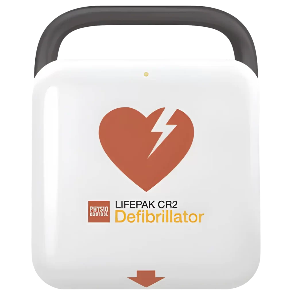 A Lifepak CR2 defibrillator