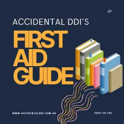 An image with books advertising accidental ddi's first aid guide