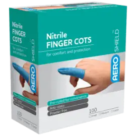a box of nitrile finger cots