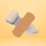 an image of bandages on a yellow backdrop