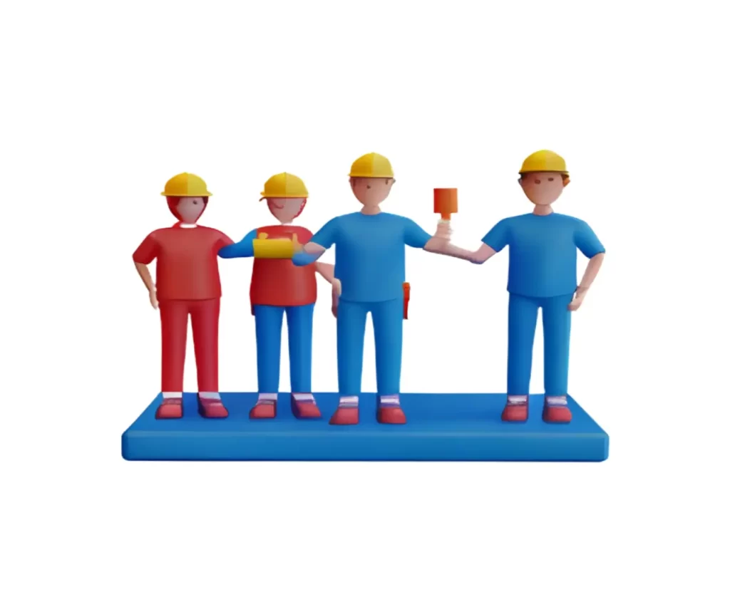 A 3d render of a number of australian workers