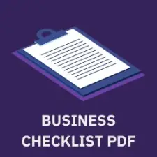 a checklist isometric image and the text "business checklist pdf"