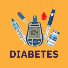 navigational button and isometric image of diabetes