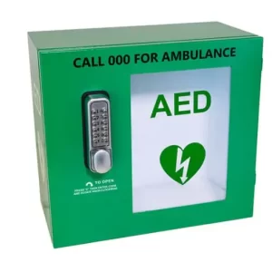 The CC60 lockable outdoor aed cabinet