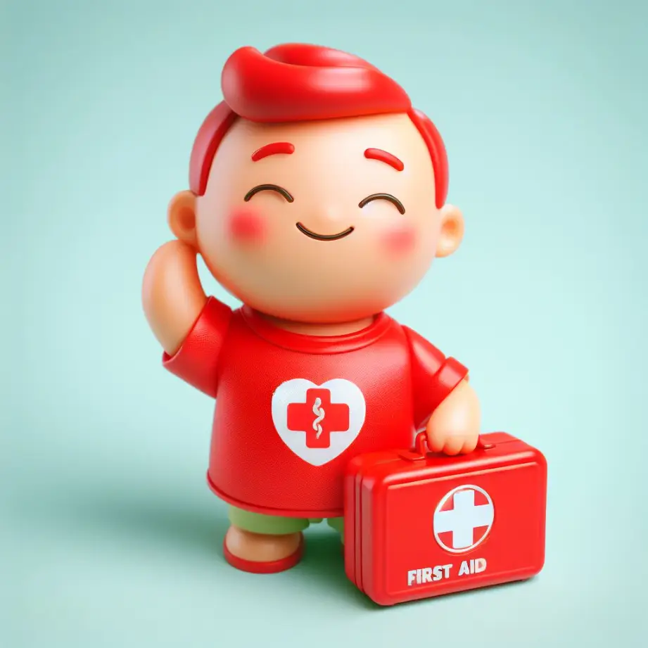 a happy first aid plasticine character