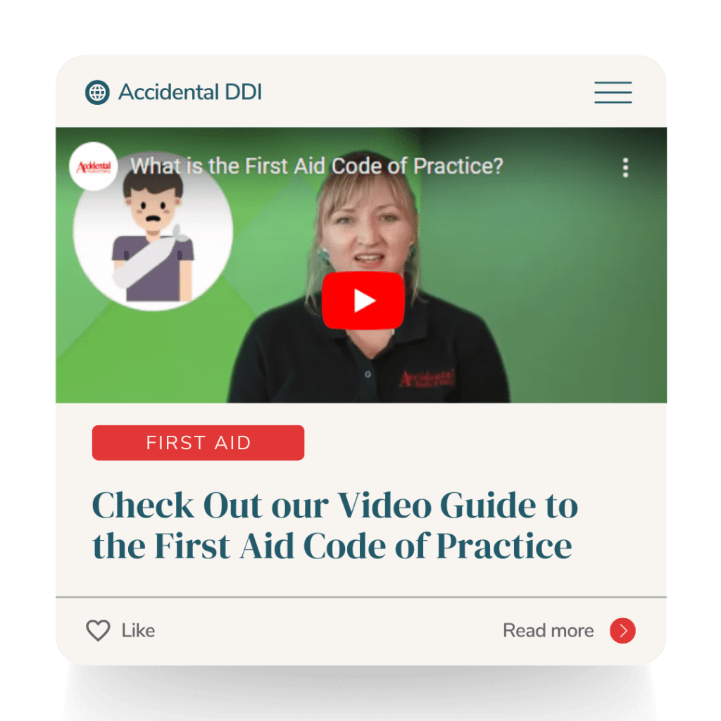 a screen grab of our video guide to first aid code of practice