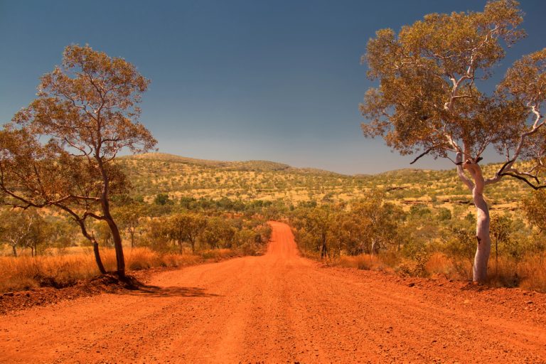 lonely outback red dirt road